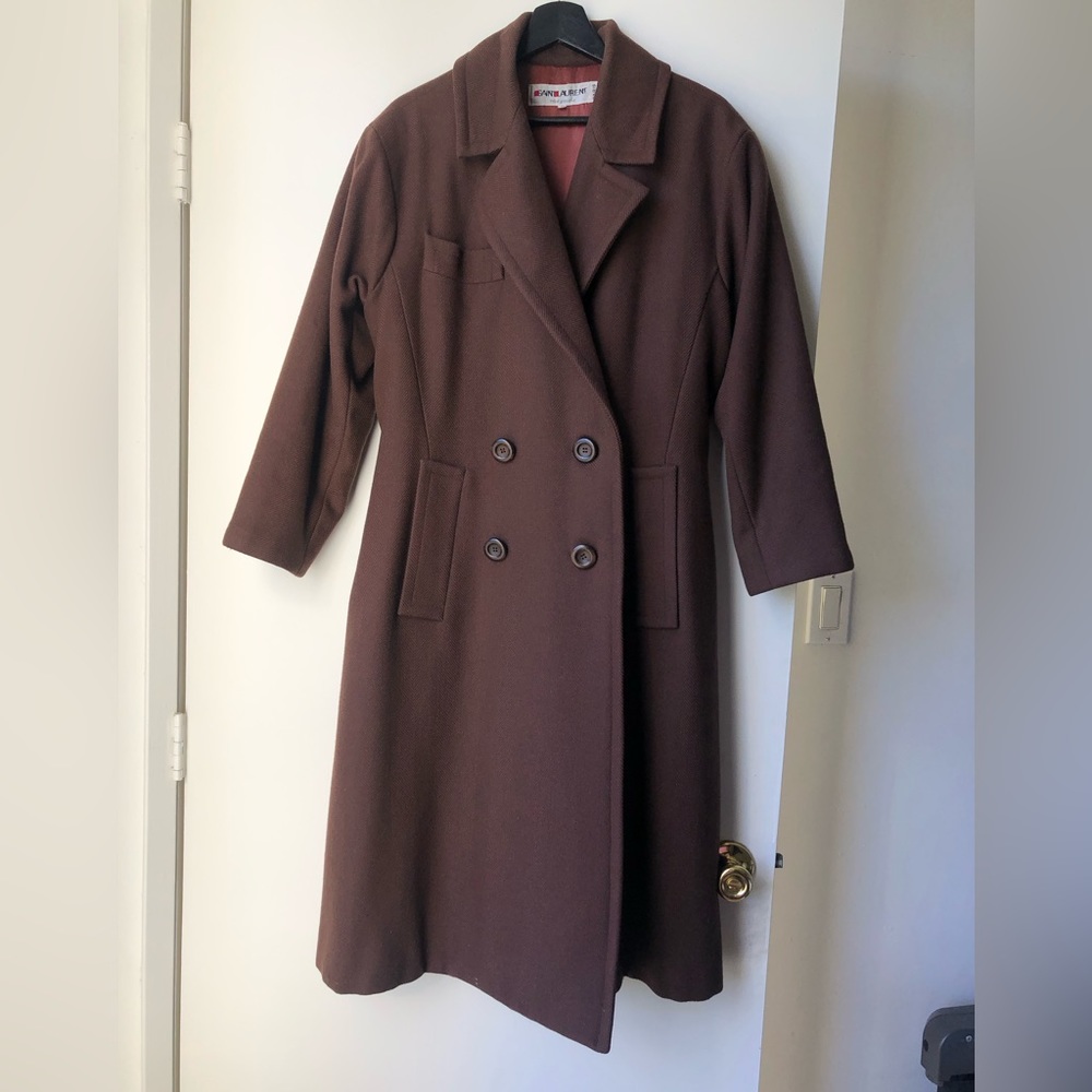 Yves Saint Laurent Women’s Brown Wool Overcoat Vintage Size 40